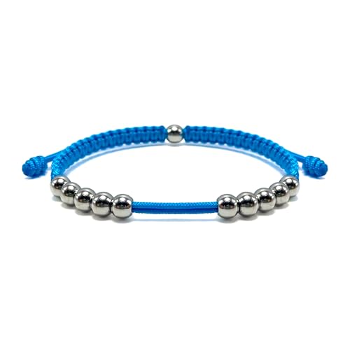 Golf Stainless Steel 10 Beads Score Counter Bracelet, Golf Stroke Count Bracelet, Resizable and Easy to Adjust Golf Round Scoring Tracker, Durable and Stylish Golf Accessory - color: Blue