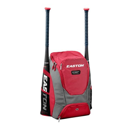 Easton Dugout Backpack Equipment Bag | Baseball & Softball | Multiple Colors - color: Red