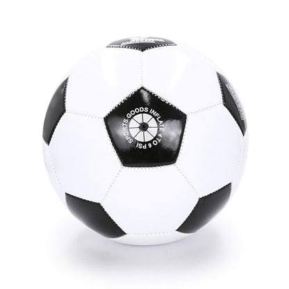 Aoneky Adult Size 5 Traditional Soccer Ball - Ships Deflated, Pump Included - color: White/Black, style: 5-Pack Deflated Ball with Pump