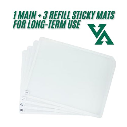 Basketball Sticky Mat Set (120 Total Sheets) – Instant Grip Shoe Cleaner with 3 Refill Pads – Includes Baseboard & Premium Carrying Bag – Stop Slipping on Indoor Courts