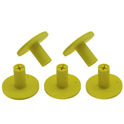 Golf Rubber Tee Holder Set for Golf Driving Range Tee Practice Tool Pack of 5 - color: Yellow