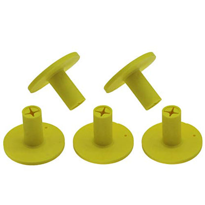 Golf Rubber Tee Holder Set for Golf Driving Range Tee Practice Tool Pack of 5 - color: Yellow