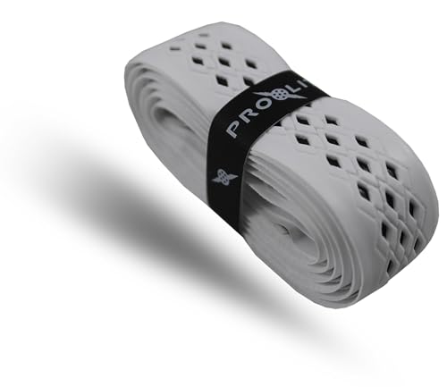 No-Sweat Diamond Grip for Pickleball Paddles, Tennis, Racquetball - color: White w/ Black Underlay, size: 1-Pack