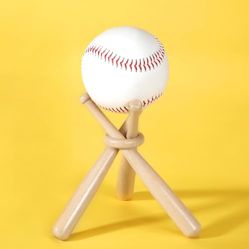 Mudder 20 Pack Baseball Stand Baseball Holders Balls Display Wooden Display Stand Holder Centerpieces for Tables for Sports Lover (Light Brown) - color: Light Brown