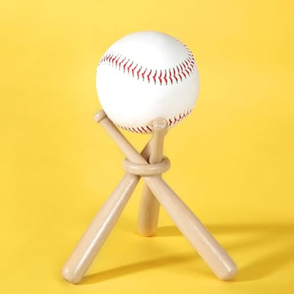 Mudder 20 Pack Baseball Stand Baseball Holders Balls Display Wooden Display Stand Holder Centerpieces for Tables for Sports Lover (Light Brown) - color: Light Brown