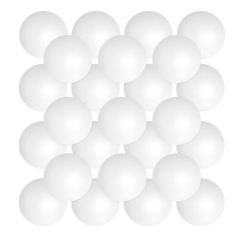 28 Pcs Balls Table Tennis Balls 40mm Color Plastic Balls Bulk Washable Small Game Balls for Party Decoration Handcrafted Art Carnival Pool Games - color: White