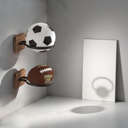 Ball Holder Wall Mount,Ball Storage Holders Display Rack for Autograph Basketball, Football, Soccer, Volleyball Collection, Sports Accessories Organizer for Player Fans Room Decor
