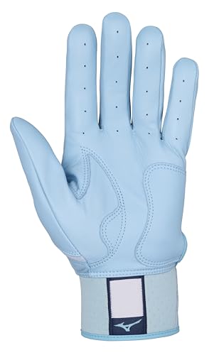 Mizuno Pro Select Youth Baseball Batting Glove - color: Light Blue, size: Medium