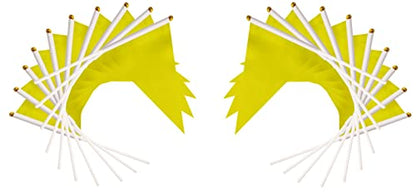 50 Pack Yellow Pennant Small Mini Flags On Sticks,Hand Held Solid Yellow Pennant DIY Graffiti Flag,Party Events Celebration,School,Grand Opening,Kids Birthday,Sports Clubs,Flower Pot - color: yellow