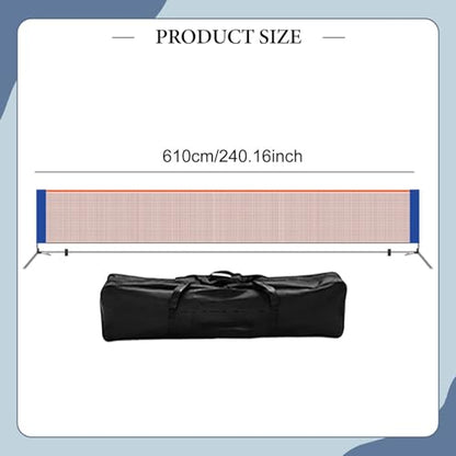 Pickleball Net Portable Pickleball Net System Foldable Steel Tubes with Carry Bag Simple Setup Material Suitable for Backyards Garages School - size: 6.1m