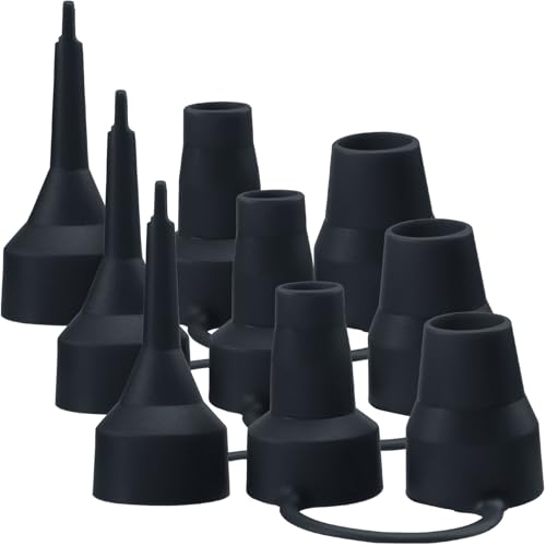 3 Set Air Pump Nozzles for Inflatables, Plastic Replacement Nozzles, 3 Size Air Pump Adapter for inflatables, Air Bed, Air Mattress, Black