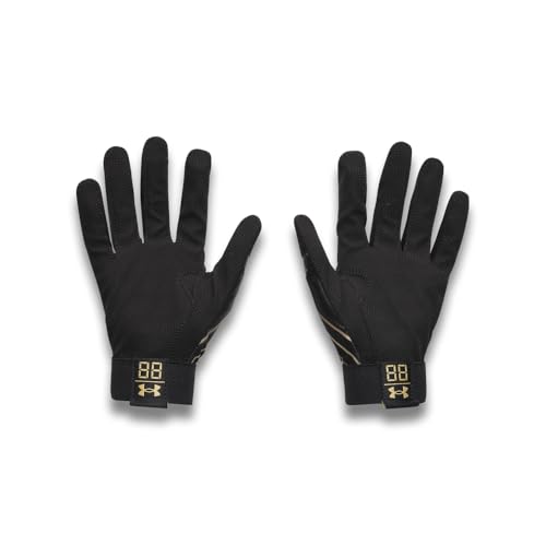 Under Armour Youth Clean Up Baseball Gloves Limited Edition - color: (002) Black / / Team Vegas Gold, size: Youth Large