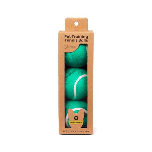 NANDOG The Signature Collection Dog Tennis Training Balls in Green - Durable & Non-Toxic - High Bounce for Agility & Coordination - Engaging Design for Play & Training - Ideal for Indoor & Outdoor Use