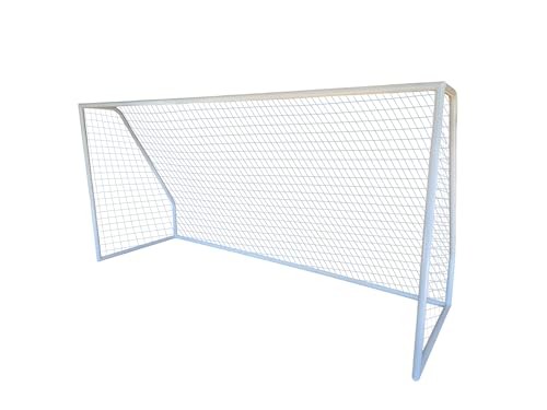PASS Premier� 12 X 6 Ft. Youth Size Steel Soccer Goal. 2"" Diameter Strongest Steel Frame w/Durable 4mm Net, Ground Stakes, Elastic Clasp & Re-Usable Ties. 12x6 Ft. Practice Aid.