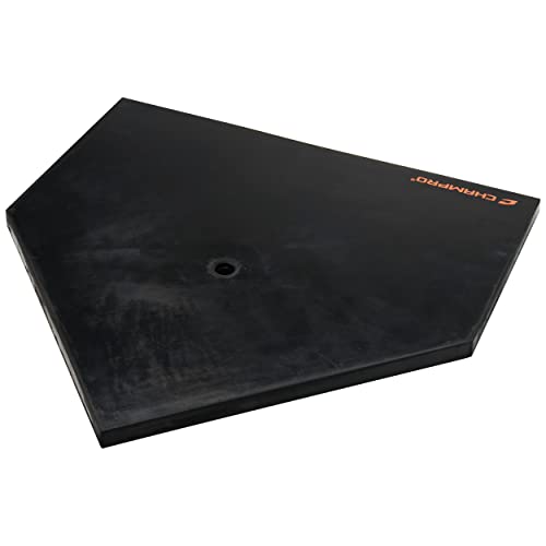 Champro Heavy Duty Reinforced Rubber Adjustable Batting Tee Home Plate Replacement Base, Black