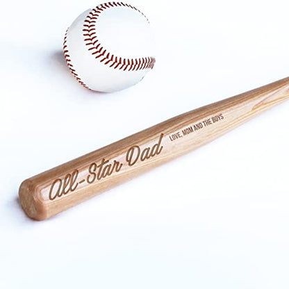 Personalized Mini Bat 18″, Custom Mini Baseball Bat, Personalized Coach Gift, Team Gift, Tee Ball, Baseball Team Coach Gift, Little League Gift, Softball Team Coach Gift - style: All Star Dad Script