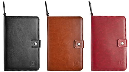 Handy Picks Golf Scorecard Holder n Yardage Book Cover in Genuine Leather - Divot Repair Tool, Ball Marker, Golf Tees, Pencil n Scorecards, Scorer Included, Gift for Golfers