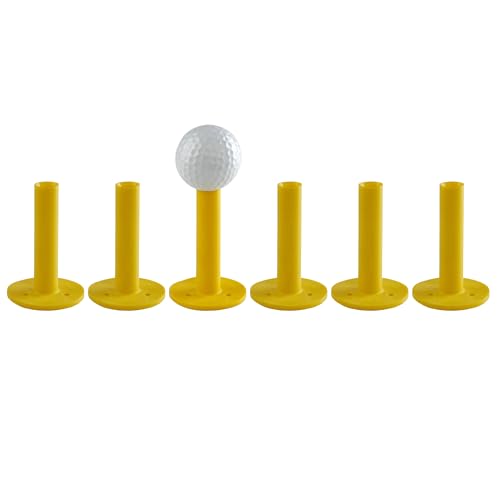 TH Golf Premium Rubber Golf Tees – Pack of 6 – Durable, Long-Lasting Tees in Multiple Sizes & Colours for Drivers, Woods & Irons - style: 75mm Yellow