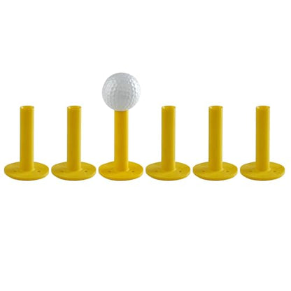 TH Golf Premium Rubber Golf Tees – Pack of 6 – Durable, Long-Lasting Tees in Multiple Sizes & Colours for Drivers, Woods & Irons - style: 75mm Yellow