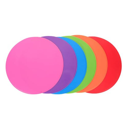 Cabilock 6pcs Soccer Training Flat Round Spot Markers 9" Non-Slip Sports Discs for Speed Agility Drills Football Practice Field Marking Equipment with Multi- for Indoor Outdoor Use