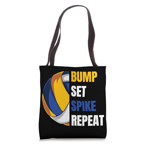 Girls Vollyball Motiv Bump Set Spike Repeat Volleyball Tote Bag