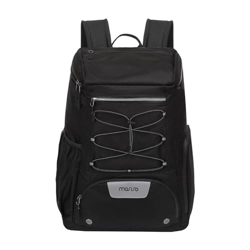MOSISO Baseball Bat Bag, Large Capacity Baseball Backpack for Men Women, Lightweight Softball Equipment Backpack Catchers Gear Bag with Fence Hook & Shoe Compartment for Training Sports, Black