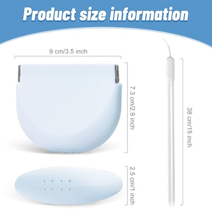 Silicone Retainer Denture Storage Case Holder, Portable Slim Dental Container Cleaning Box with Drain Holes and Leakproof for Aligners, Mouth Guards, Night Guards, Removable Dental Appliances (Blue) - color: Blue