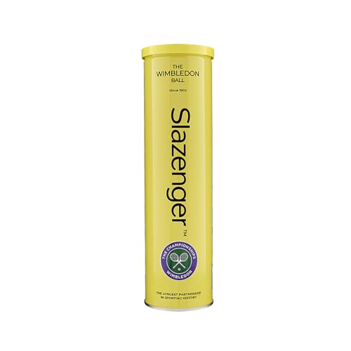 Slazenger Tennis Ball, Official Wimbledon Ball, ITF Approved, Metal tin (4 Balls)