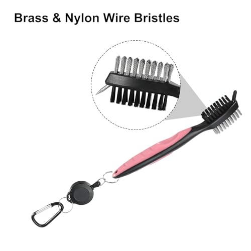 PATIKIL Golf Club Brush,Extension Cord Golf Club Groove Cleaner with Retractable Cleaning Nails and Ergonomic Grip