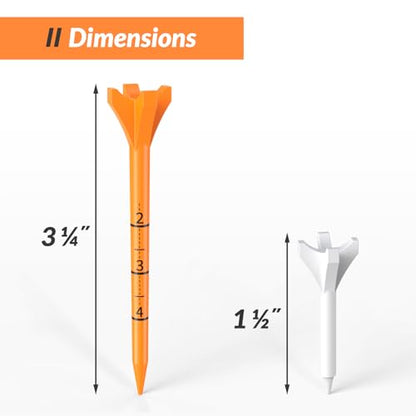 Plastic Golf Tees, 150 Pack (130 Driver Tees + 20 Iron/Hybrid Tees), Low Friction & Resistance, Top Golf Gifts for Men & Unique Golf Gifts for Golfers