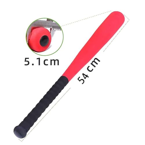 Kids Foam Baseball Bat and Ball T Ball Set Lightweight Soft Handle Children Softball Baseball Bat for Game Learning - color: Red