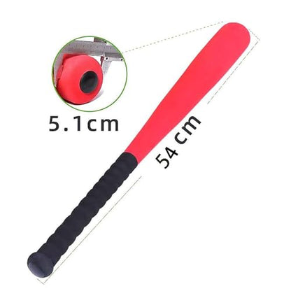 Kids Foam Baseball Bat and Ball T Ball Set Lightweight Soft Handle Children Softball Baseball Bat for Game Learning - color: Red