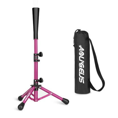 Baseball Tee Batting Tee Softball Tee Portable Travel Hitting Tee,Easy Adjustable Height,Stable Tripod Stand - color: Purple, style: Tee