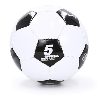 Aoneky Adult Size 5 Traditional Soccer Ball - Ships Deflated, Pump Included - color: White/Black, style: 1-Pack Deflated Ball with Pump
