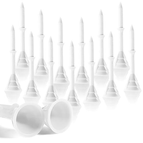 Golf Tees Plastic Tee 3 1/4 Inch 20 40 Pack Unbreakable Tee, Durable Stable Golf Tee Colors Available for Golfer Practice - color: White, size: 40 Pack