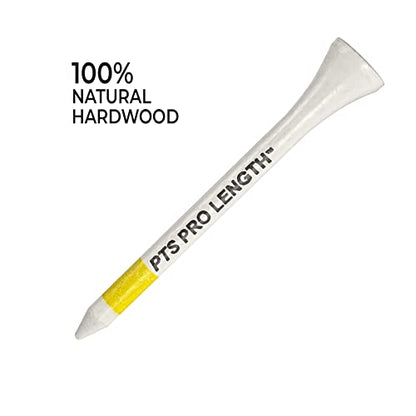 PrideSports PTS Wood Golf Tees | 100 Count, 2-3/4 Inch | #1 Wood Tee on Tour | Best for Drivers & Woods