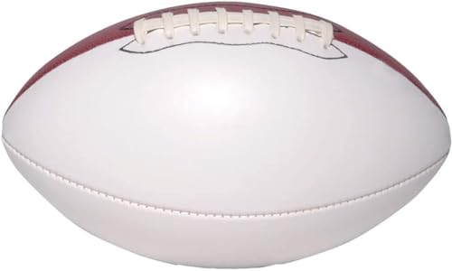 Autograph Blank Mid 9 Inch Football | Official Size 3 | Football Trophy for Signing with Two White Panels