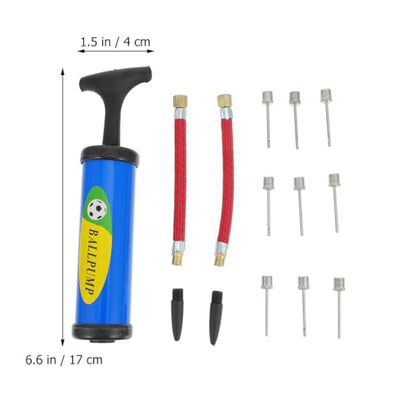 KESYOO 14-Piece Portable Mini Ball Pump Kit, Blue Manual Hand Inflator with Flexible Hose and Needles for Basketball Soccer Volleyball Sports