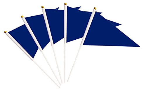 50 Pack Dark Blue Pennant Small Mini On Sticks,Hand Held Solid Dark Blue Pennant Graffiti Flag,Party Events Celebration,School,Grand Opening,Kids Birthday,Sports Clubs,Flower Pot - color: Dark Blue