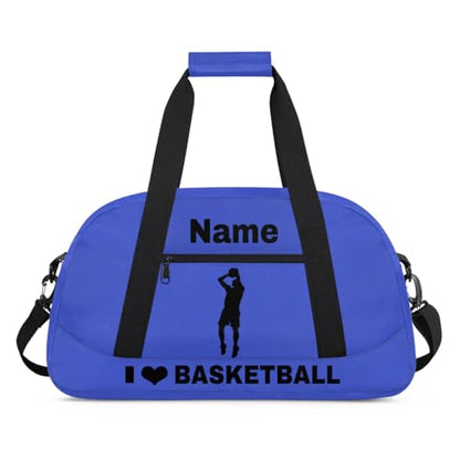Custom Sport Duffel Bag Basketball Personalized Name Sports Bag Overnight Weekender Bag Waterproof Travel Sport Gym Bags, Blue - color: Blue, style: Basketball