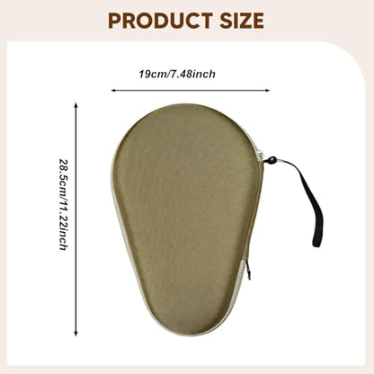 Menolana Table Tennis Racket Cover Portable Thoughtful Gift EVA Storage Bag Paddle Case for Travel Outdoor Indoor Training, light brown, 28.5cmx19cm