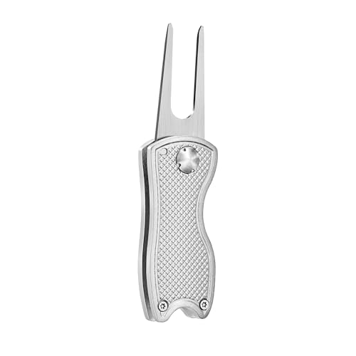 Mile High Life Golf Divot Repair Tool, All Metal Foldable Divot Tool with Pop-up Button & Magnetic Ball Marker, 2-6 Pack - color: 4 Pack (Black*2/Silver/Gray )