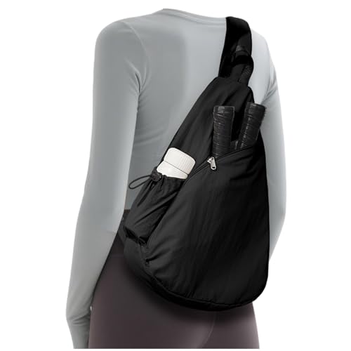 Pickleball Bag,Pickleball Bags for Women Men,Gym Bag,Protable Sling Backpack Fits 2 Paddles - color: B-Black