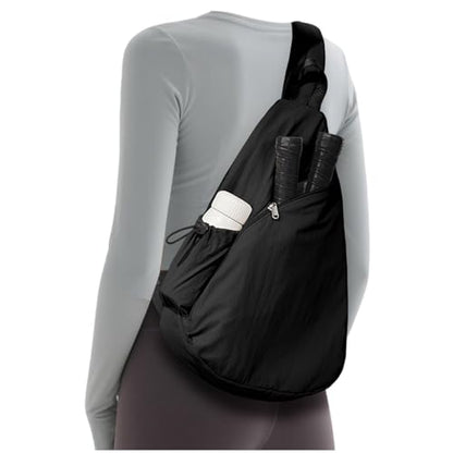 Pickleball Bag,Pickleball Bags for Women Men,Gym Bag,Protable Sling Backpack Fits 2 Paddles - color: B-Black