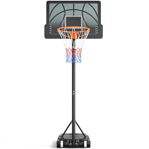 Yohood Kids Basketball Hoop, 3.6-7 FT Height Easy Adjustable, Portable Basketball Hoop Outdoor Indoor for Kids/Teens/Youth, 30" Backboard
