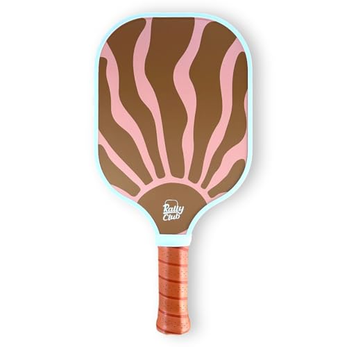 Rally Club Pickleball Paddles for Men Women | Carbon Fiber Polymer Honeycomb Composite Core | Lightweight Durable | Uniquely Designed Stylish for Singles Doubles - color: Cabana