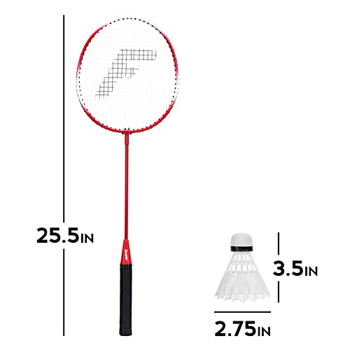 Franklin Sports Badminton Racket + Birdie Set - Replacement Badminton Equipment for Kids + Adults - 2 Player - 4 Player Badminton Racket Sets - color: Red and Blue, style: 2 Player
