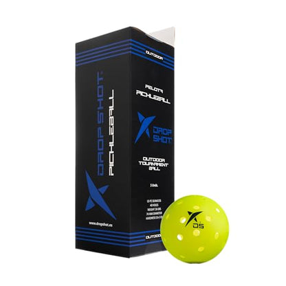 DROP SHOT Pickleball Balls – Outdoor Pickleball Balls Pack of 3 Tournament – Pickleball (USAPA) Approved - 3 Packs - Professional Pickleball