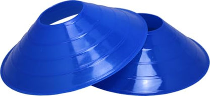 BlueDot Trading High Visibility Disc Cones for Sports, Agility Training, Soccer, Football, Field Cone Markers for Adults or Kids, Blue, Quantity 20-Pack