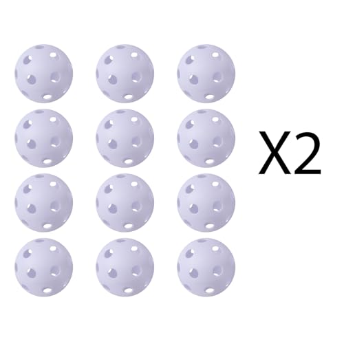 GSE Games & Sports Expert Practice Baseballs, Plastic Baseballs Training, Hollow Airflow Softballs for Pitching, Batting, Catching for All Skill Levels (Several Styles Available) - color: White, style: 24-PACK